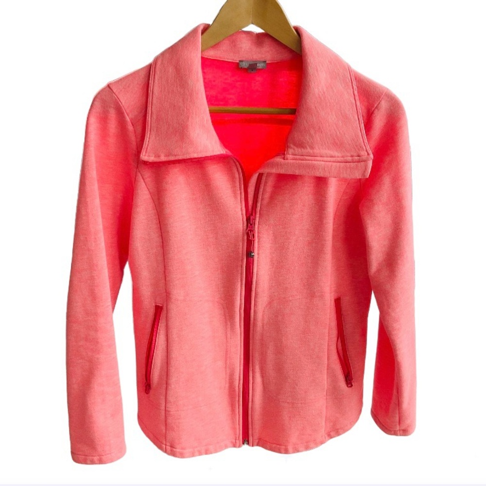 NWOT T for Talbots soft full zip jacket; Peachy-Pink, Small
